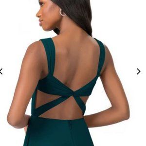Azazie Nahrin Bridesmaid Dress in Pine Size 6